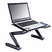 Складаний столик з активним охолодженням для ноутбука трансформер переносна підставка Laptop Table T8, фото 2