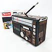 Радіоприймач портативне радіо Golon RX-381 акумуляторний ретро стовпчик usb sd mp3 fm. Колір: коричневий, фото 5