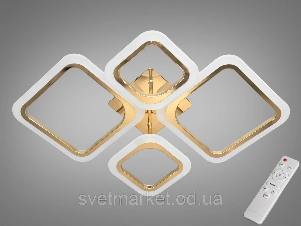 Золота стельова світлодіодна люстра A8060/2+2G, фото 1
