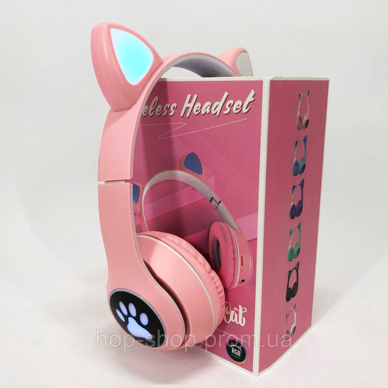 Навушники з вушками та підсвічуванням cat, Бездротові навушники з котячими вухами та мікрофоном AM-24, фото 1
