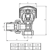 Вентиль рад. ручного регул. кутовий (верх) НІК 1/2" "антипротікання" ITAL {60}, фото 5