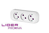 Розетка переносна 3х-місна LRP16-310 PROXIMA ТМ "LIDER", фото 3
