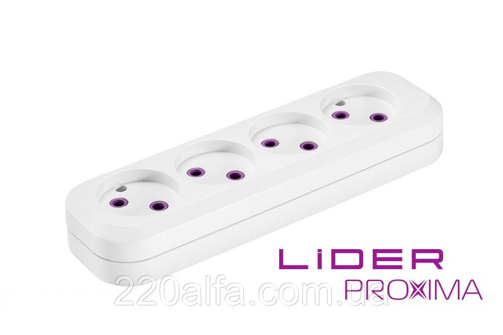 Розетка переносна 4х-місна LRP16-410 PROXIMA ТМ "LIDER"