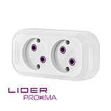 Розетка переносна 2х-місна LRP16-210 PROXIMA ТМ "LIDER", фото 3