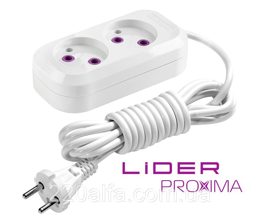 Подовжувач 2г 5м LP16-215 PROXIMA ТМ "LIDER"