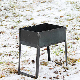 Мангал-кейс "ШАРК" 6 шампурів, розкладний, сталь 2мм, жаровня-гриль, 53x31x43см