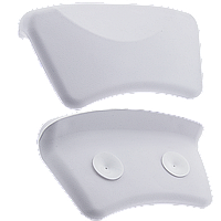 Підголовник для ванни на присосках, білий округлений