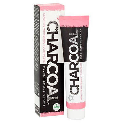 Зубна вугільна паста для чутливих зубів SUPERDRUG Charcoal 75 мл