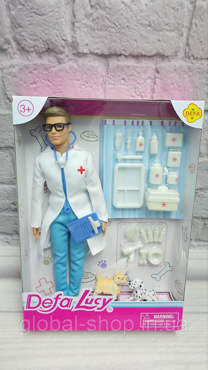 Лялька Ветеринар Кен із собачками Defa 8347