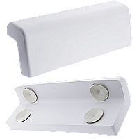 Підголовник для ванни на присосках, білий округлений