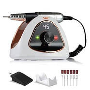 Фрезер для манікюру та педикюру потужний професійний апарат, машинка для манікюру SML 68W 45000об M15 Білий, фото 2