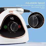 Фрезер для манікюру та педикюру потужний професійний апарат, машинка для манікюру SML 68W 45000об M15 Білий, фото 4