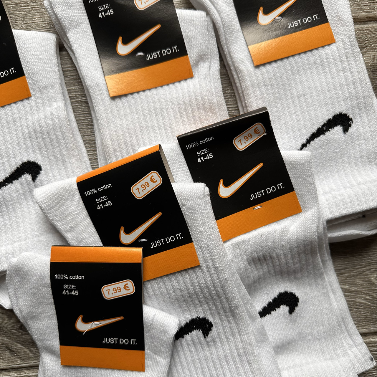 Спортивні шкарпетки Nike (Білі 12 пар Nike високі чоловічі демісезоні 41-45 р.), фото 1