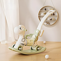 Коник-гойдалка з підсвіткою 3в1 Terrio "Glowy" Салатово-біла