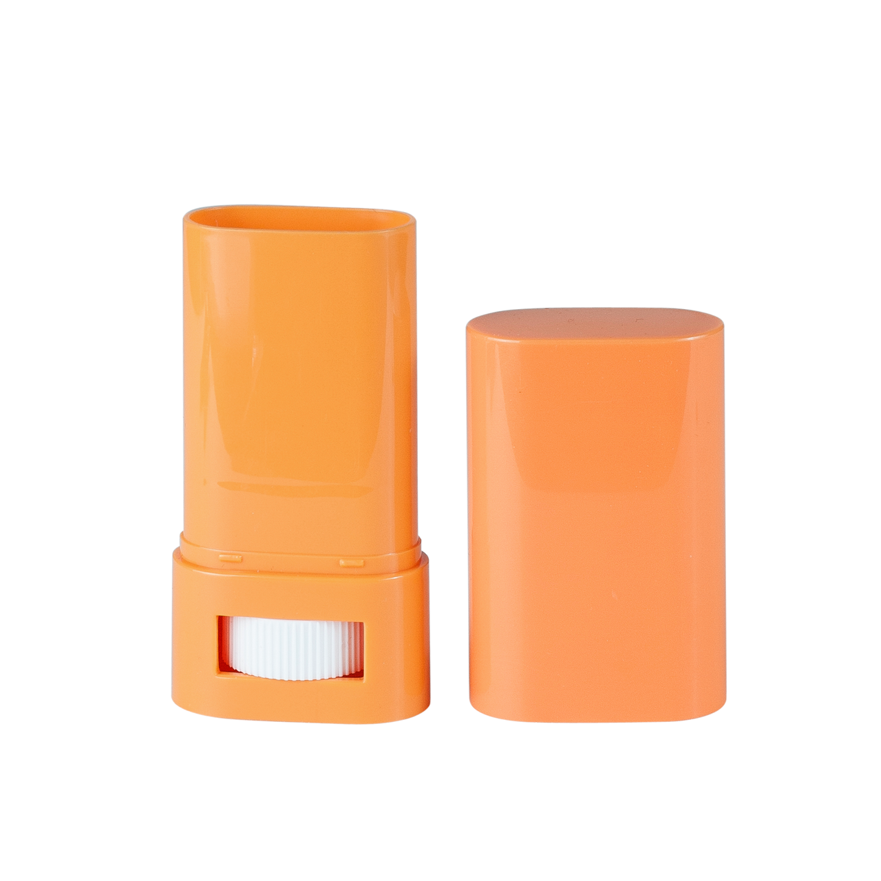 Флакон для сухого дезодоранту пластиковий помаранчевий "Nivea-orange" 20 мл з помаранчевою кришкою (флакон+кришка), фото 1