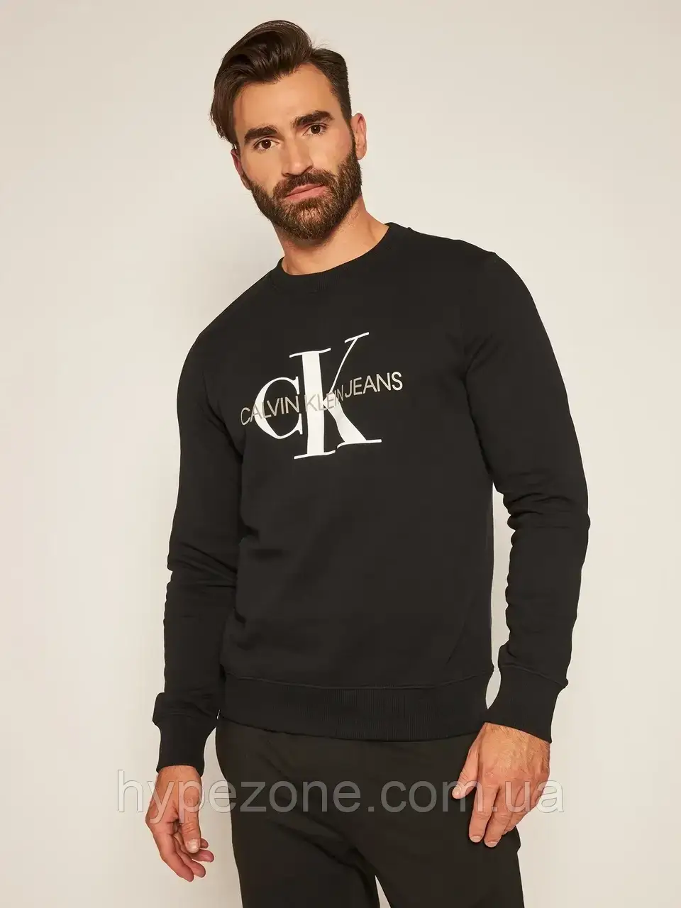 Світшот чорний CK з принтом Calvin Klein