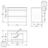 Тумба з умивальником Volle Fiesta 15-800-01 80 см, фото 3