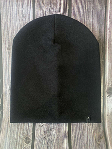 Шапка-носок Трикотажна Подвійна  (24055), Чорний