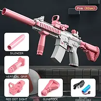 Дитячий електричний акумуляторний водяний автомат із прицілом Water Gun M416, Pink, фото 4