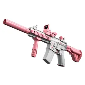 Дитячий електричний акумуляторний водяний автомат із прицілом Water Gun M416, Pink, фото 1