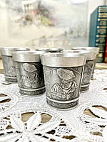 Набір з шести колекційних олов'яних чарок, олово, Німеччина, Карл Шпіцвег