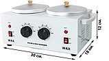 Воскоплав банковий для воску та пасти на 2 банки по 400 мл з терморегулятором SM-187, 200 Вт, білий, фото 5