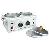 Воскоплав банковий для воску та пасти на 2 банки по 400 мл з терморегулятором SM-187, 200 Вт, білий, фото 7