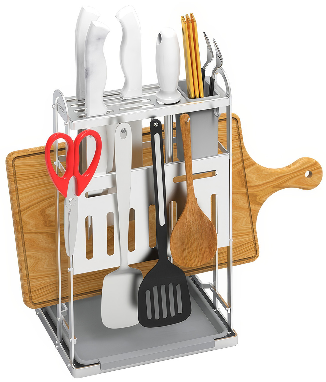 Підставка-органайзер для кухонного приладдя з неіржавкої сталі CW-2001H, фото 1