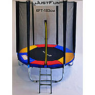 Батут Just Fun 183см Multicolor зовнішня сіткa, фото 4