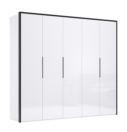 Шафа Лукка 5 дверний білий глянц/мат антрацит ТМ Миро-Марк, фото 1