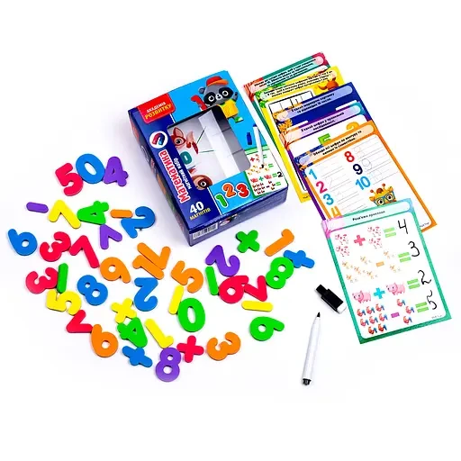 Магнітний набір Математика з маркером VT5411-16 українська мова Vladi Toys, фото 1
