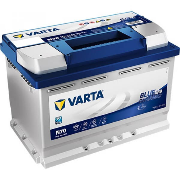 Акумулятор автомобільний VARTA EFB 70 Ah R+ (760 A) (570 500 076) (L3)