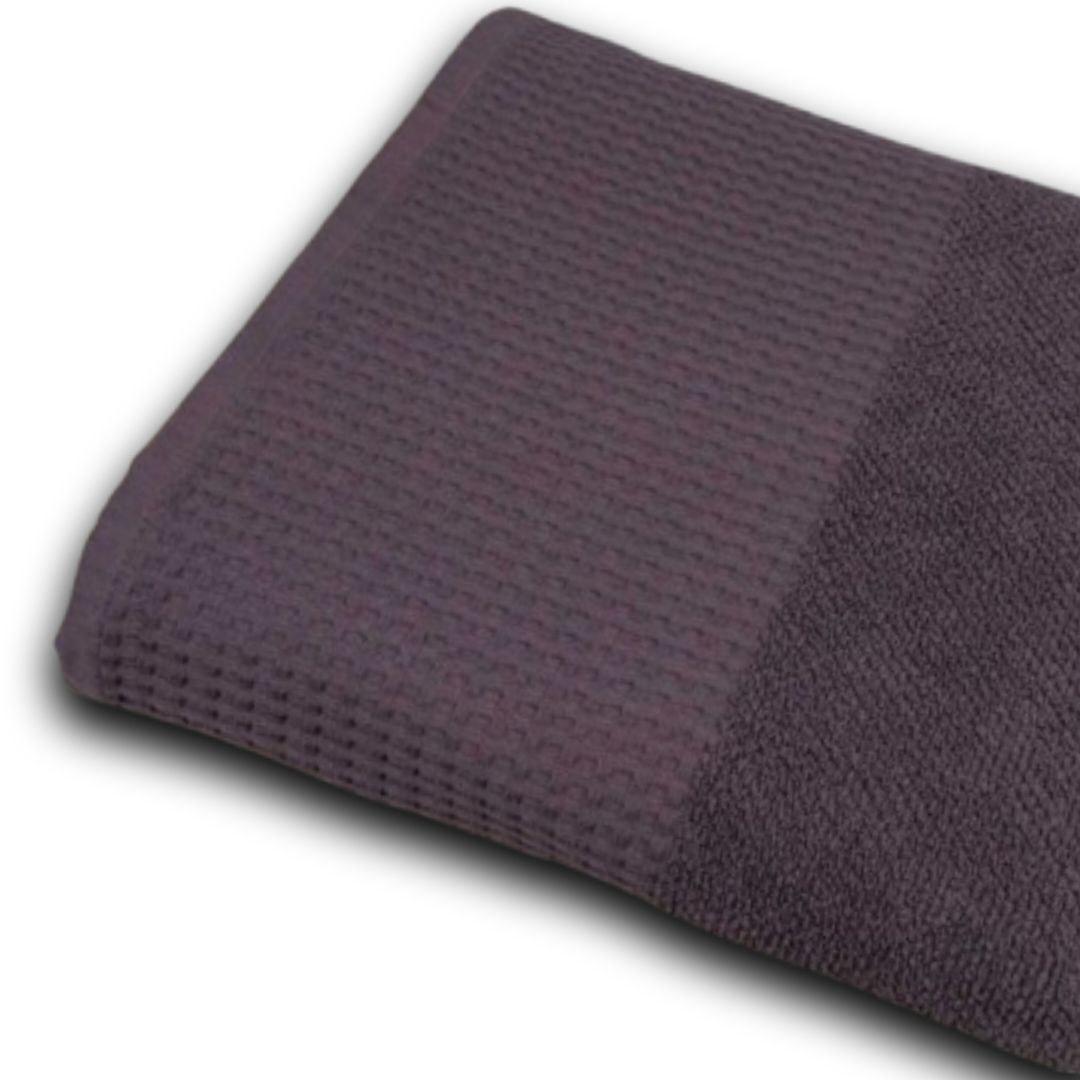 Рушник махровий банний 70х140 з вафельним бордюром (Стигла слива), фото 1