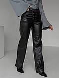 Жіночі штани з еко-шкіри на замшевій основі, фото 5
