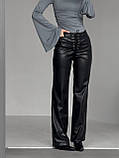 Жіночі штани з еко-шкіри на замшевій основі, фото 10