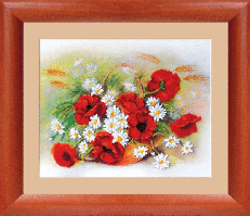 Набір для вишивання бісером на авторській канві: Червоні маки