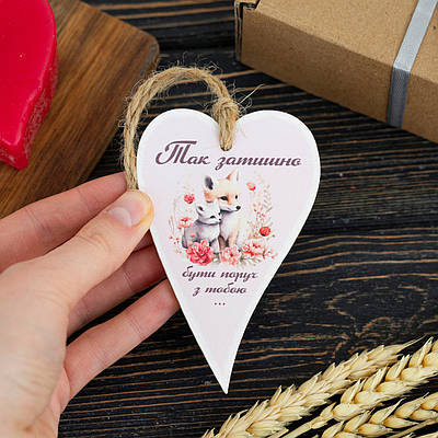 Дерев'яна листівка "Лисенята", розмір 10 х 6,5 см