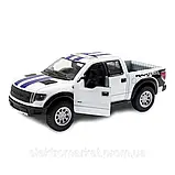 Машинка KINSMART  Ford F-150 SVT Raptor  білий колір KINSMART  KT5365FW, фото 3
