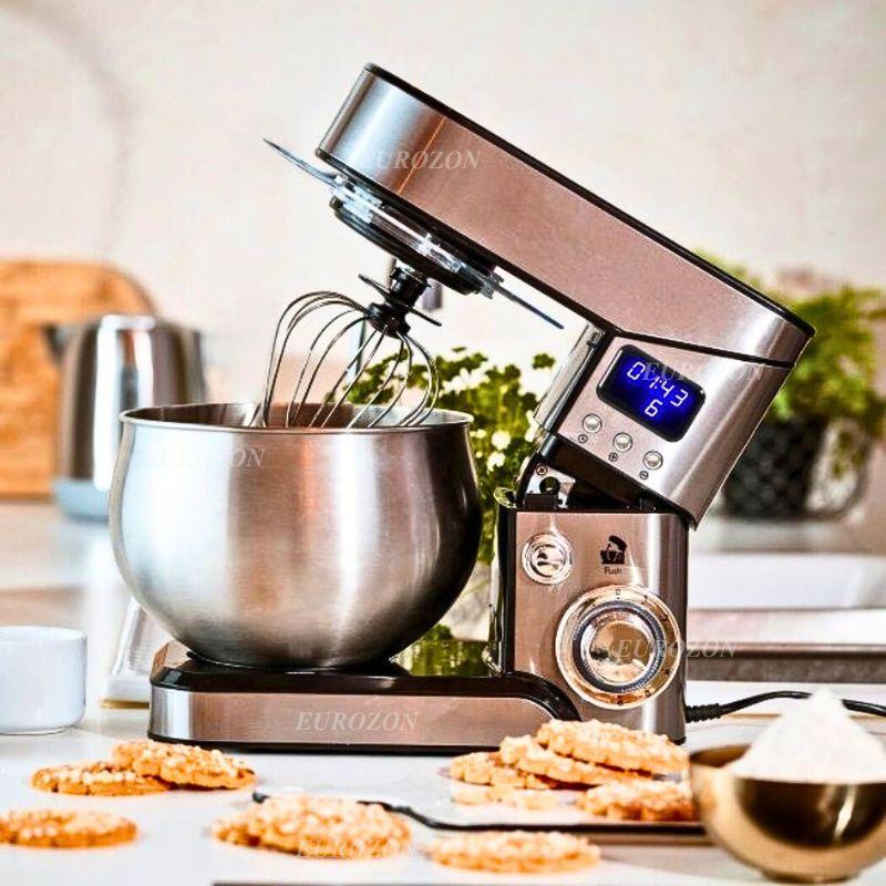 Потужний кухонний тістоміс з РК дисплеєм Top Kitchen Планетарний міксер 3 змінні насадки Кухонний комбайн