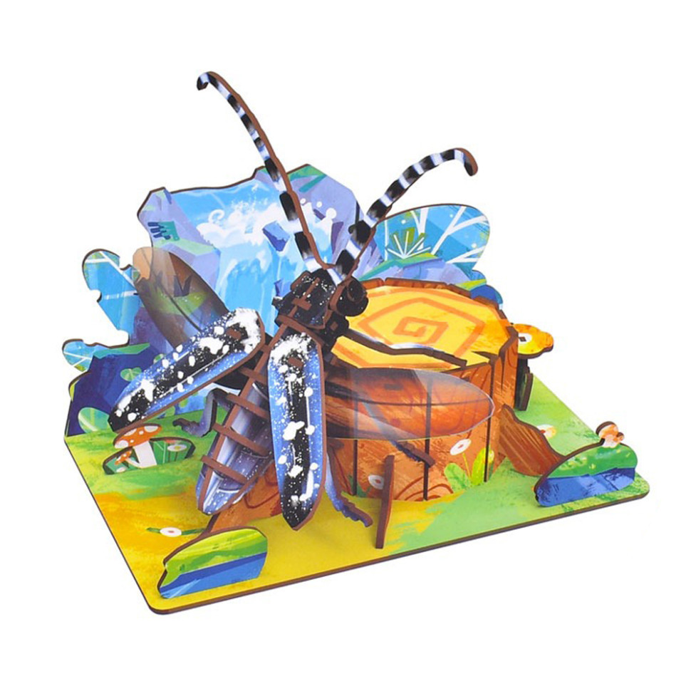 Дерев'яний пазл 3D "Batocera Horsfieldi" 68037W 58 деталей, фото 1