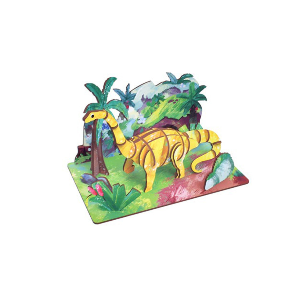 Дерев'яний пазл 3D "Diplodocus" 68043W 35 деталей, фото 1