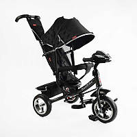 Дитячий триколісний велосипед з батьківською ручкою Best Trike 62-403 Чорний, колеса ПЕНА, фара, USB,