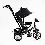 Дитячий триколісний велосипед з батьківською ручкою Best Trike 62-403 Чорний, колеса ПЕНА, фара, USB,, фото 2