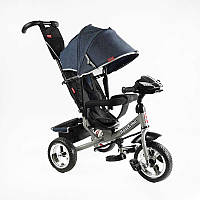 Дитячий триколісний велосипед з батьківською ручкою Best Trike 60-714 Джинс, колеса ПЕНА, фара, USB,