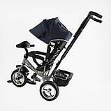 Дитячий триколісний велосипед з батьківською ручкою Best Trike 60-714 Джинс, колеса ПЕНА, фара, USB,, фото 3