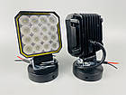 Фара LED квадратна 16 Led chip 12/24V. Широкий промінь. Світло 6500К, IP67.Реальні 27W, фото 4