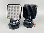 Фара LED квадратна 16 Led chip 12/24V. Широкий промінь. Світло 6500К, IP67.Реальні 27W, фото 2