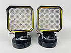 Фара LED квадратна 16 Led chip 12/24V. Широкий промінь. Світло 6500К, IP67.Реальні 27W, фото 6