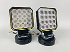 Фара LED квадратна 16 Led chip 12/24V. Широкий промінь. Світло 6500К, IP67.Реальні 27W, фото 10