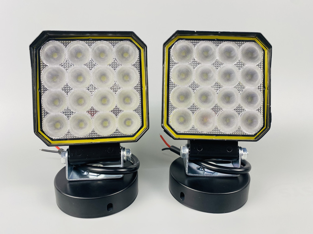 Фара LED квадратна 16 Led chip 12/24V. Широкий промінь. Світло 6500К, IP67.Реальні 27W, фото 1